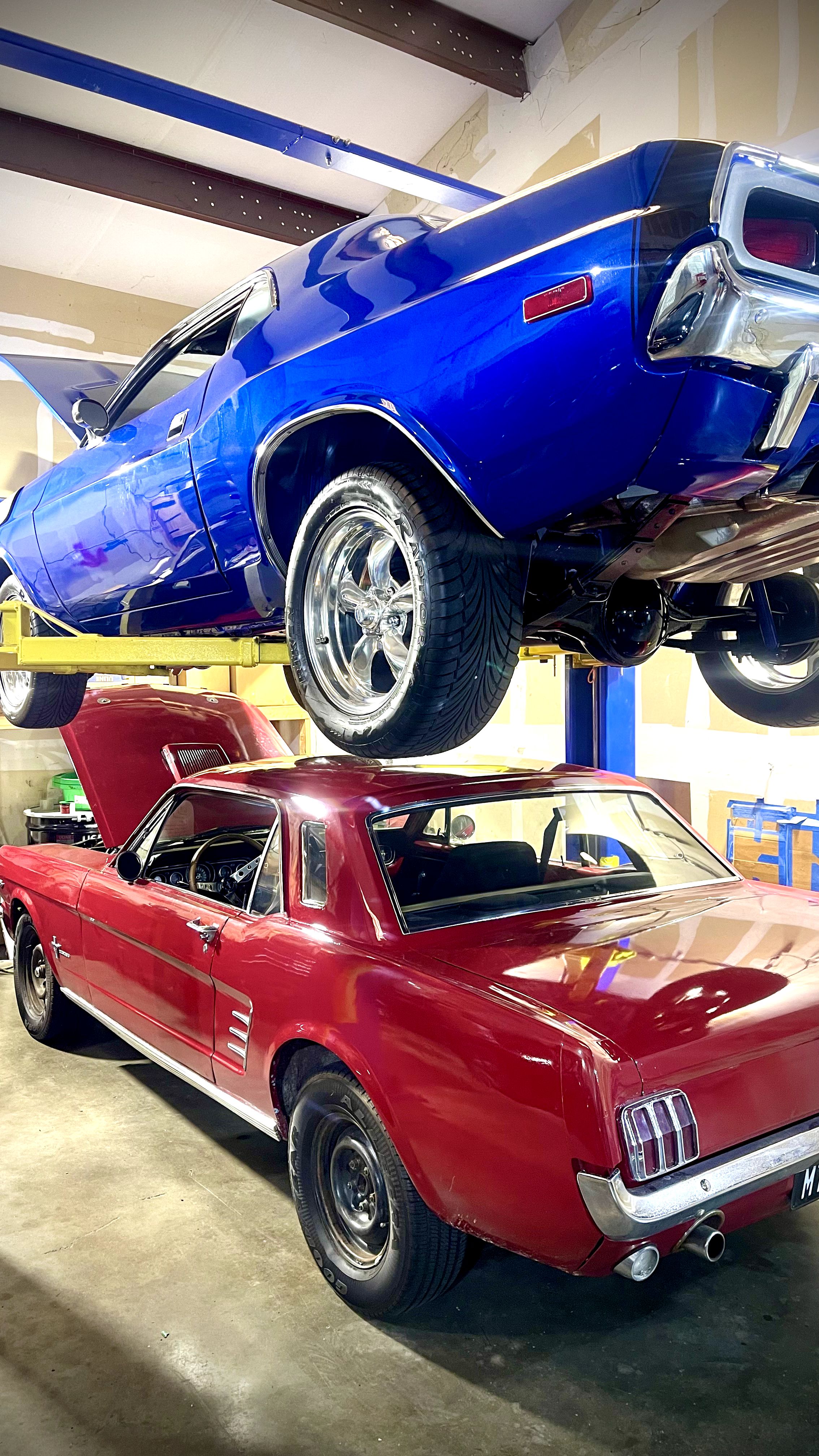 Classic car undergoing restoration at Exclusively Classics, Cedar Park TX